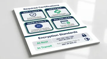 Voice AI compliance certifications and encryption standards required for regulated contact centers