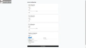 Dograh AI platform dashboard showing telephony integrations and provider configuration