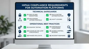 HIPAA compliance checklist for healthcare automation platforms covering technical and operational requirements