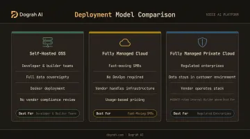 Three voice AI deployment models mapped to team profile and compliance needs