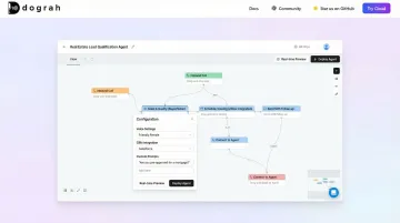 Dograh AI open-source self-hostable platform interface with no-code workflow builder