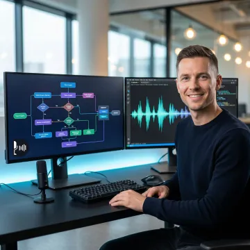 Developer building an open source voice AI agent on Dograh AI platform