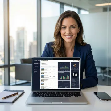 AI voice agent automating real estate client calls on a modern dashboard interface