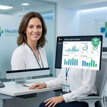 HIPAA-compliant AI voice agent platform dashboard for healthcare customer service