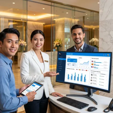 Hotel team using AI voice automation