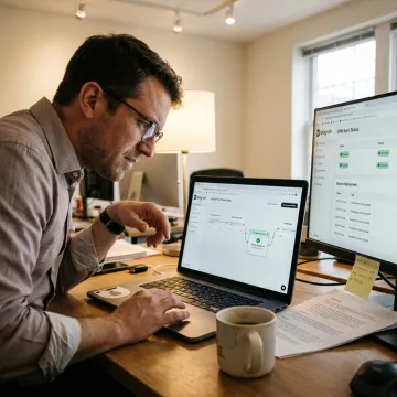 Debt collection voice AI workflow interface