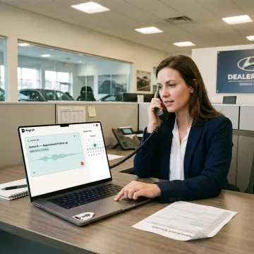 Dealership team using AI voice automation