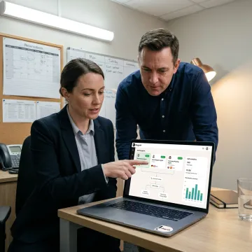 Hotel team using AI voice automation dashboard