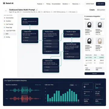 Open-source AI voice agent platform interface for e-commerce businesses