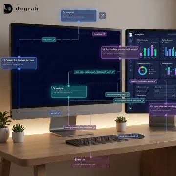 Enterprise AI voice agent dashboard and workflow builder