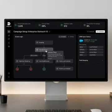 AI cold calling workflow and sales automation dashboard