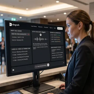 Hospitality voice AI managing guest calls