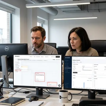 Team configuring custom AI voice agent workflows