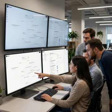 Team configuring AI agent workflows