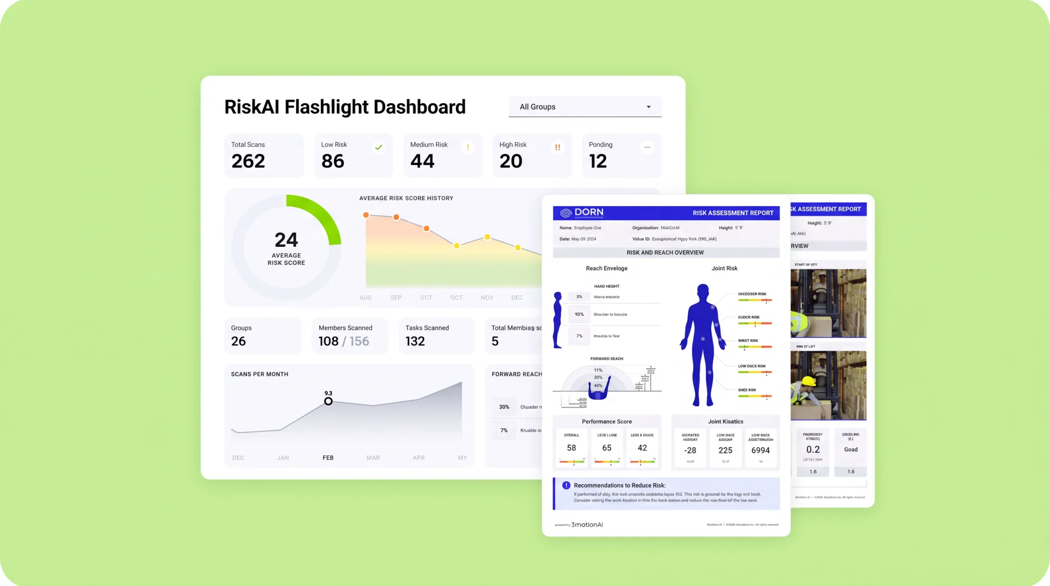 DORN ergonomic risk assessment dashboard ranking workstation hazard levels