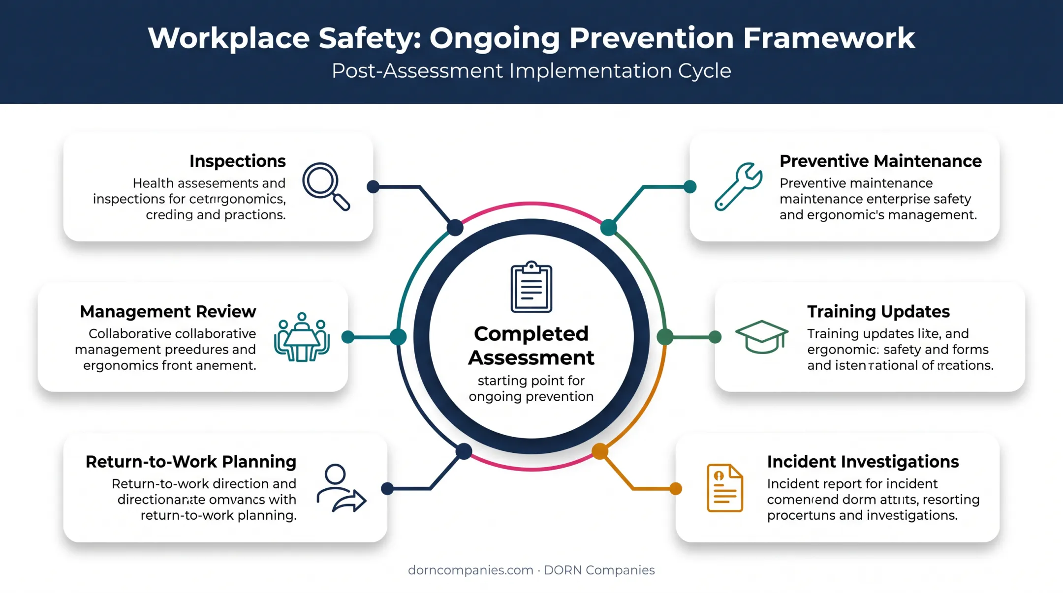 Workplace safety assessment findings ongoing program integration diagram