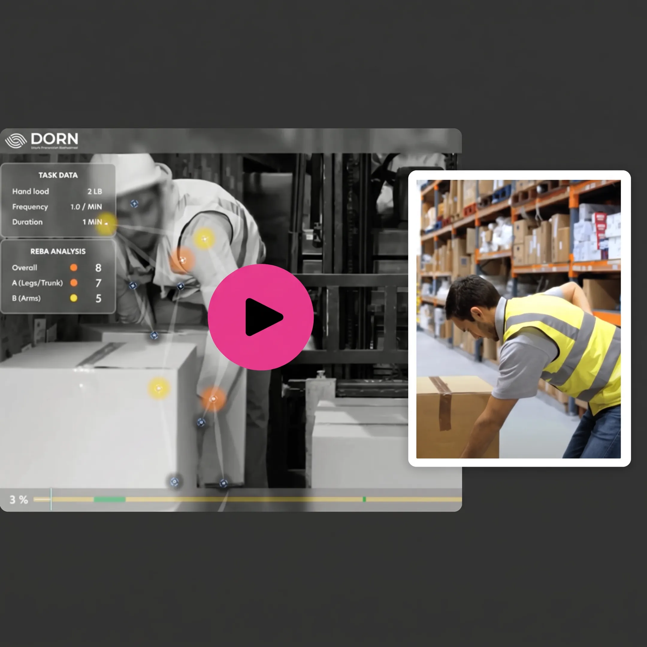 Safety specialist conducting an ergonomic workplace risk assessment