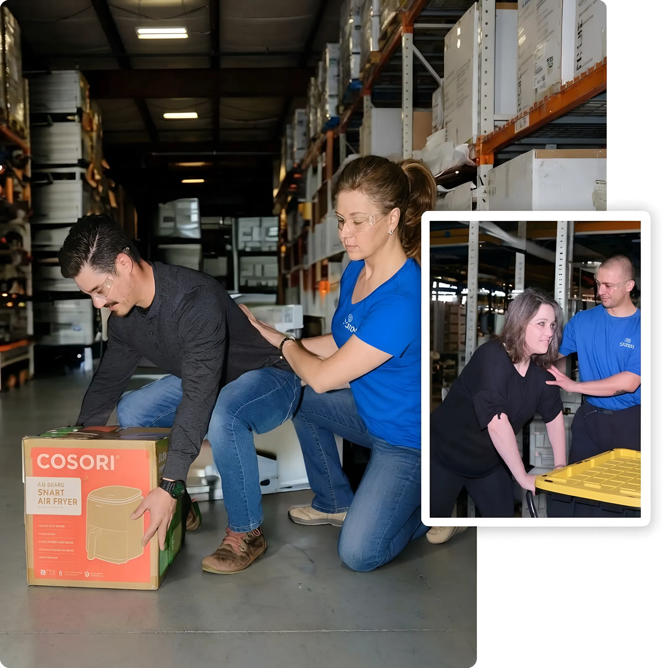 Safety instructor conducting ergonomic biomechanics training in a production facility
