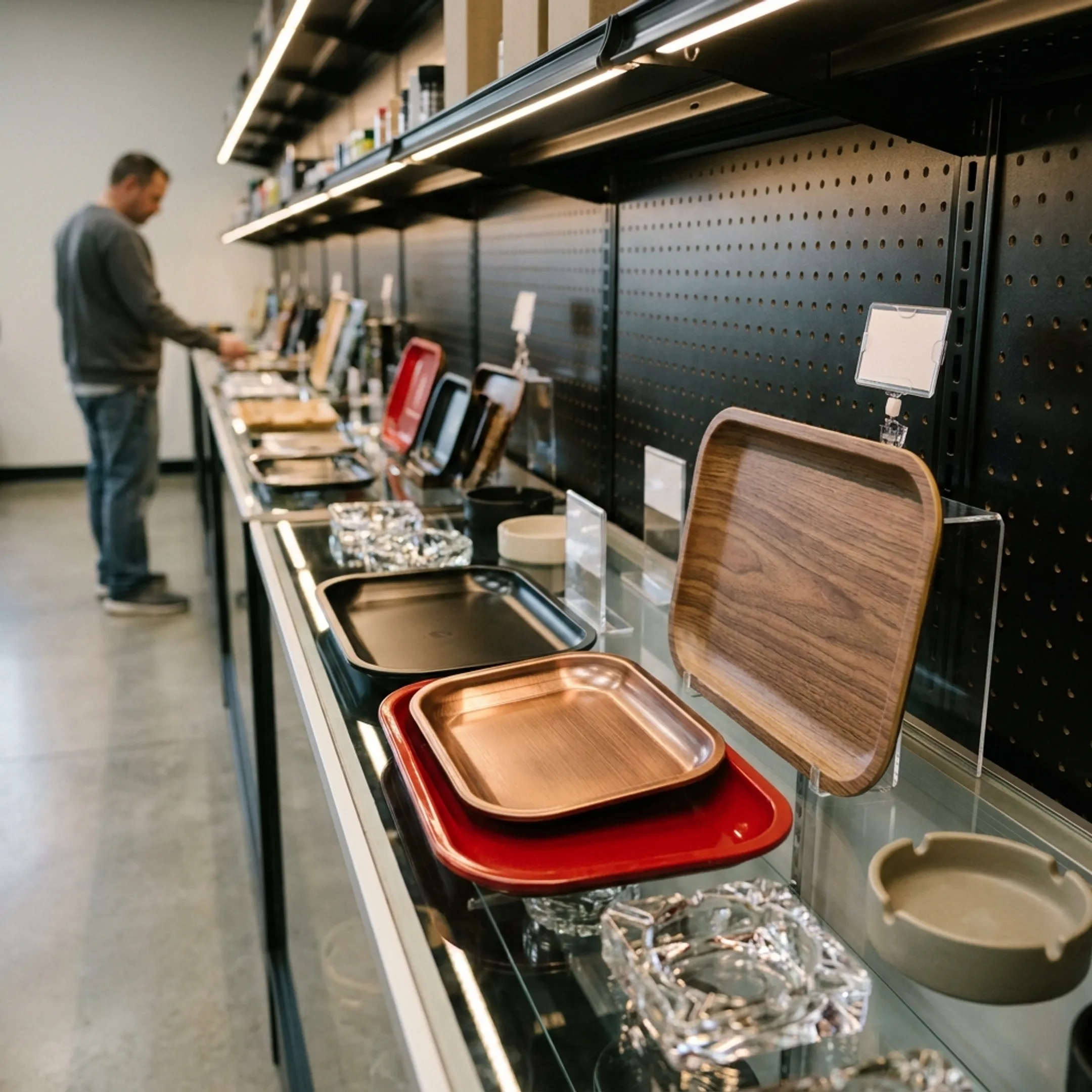 Smoke shop rolling tray display