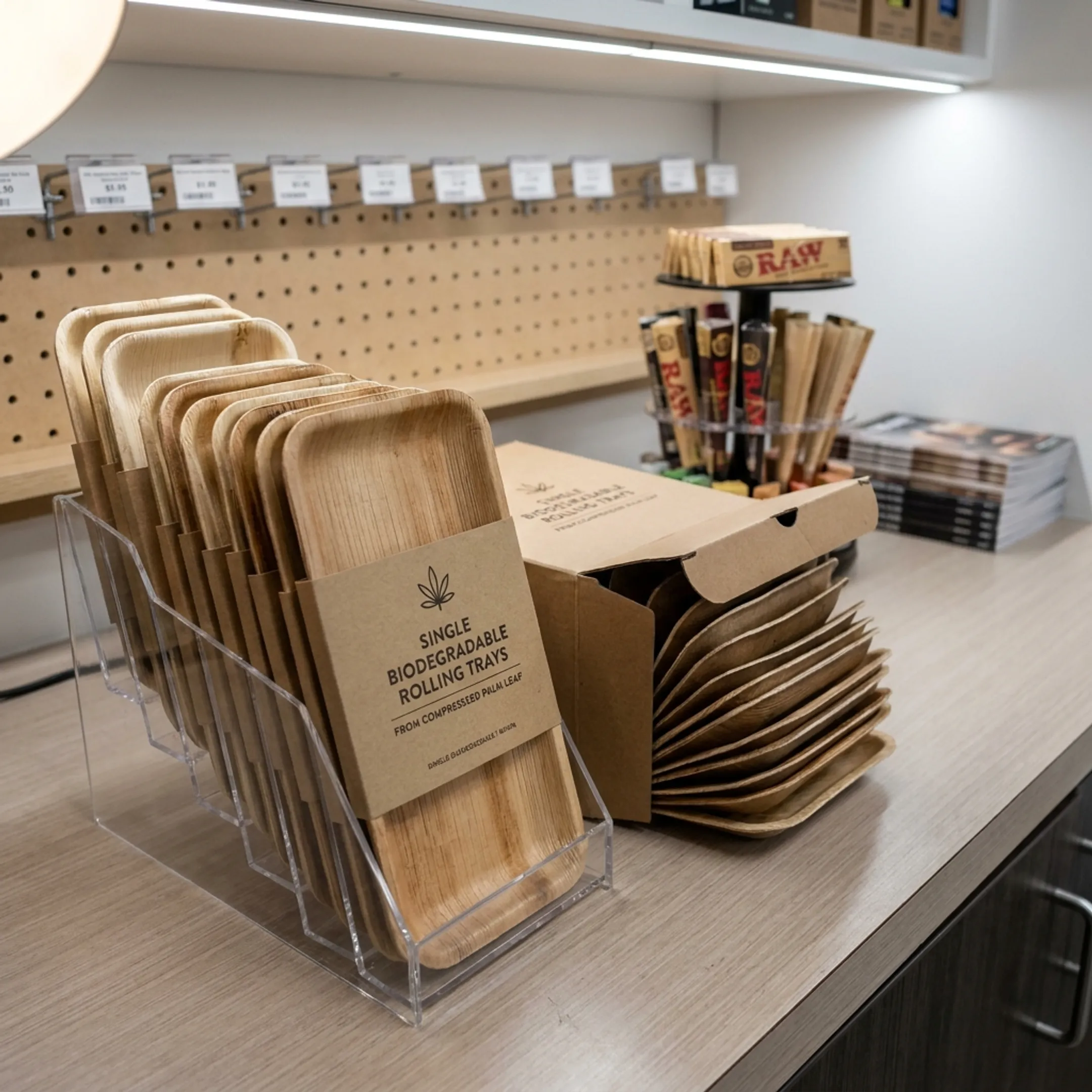 Convenience store rolling tray display