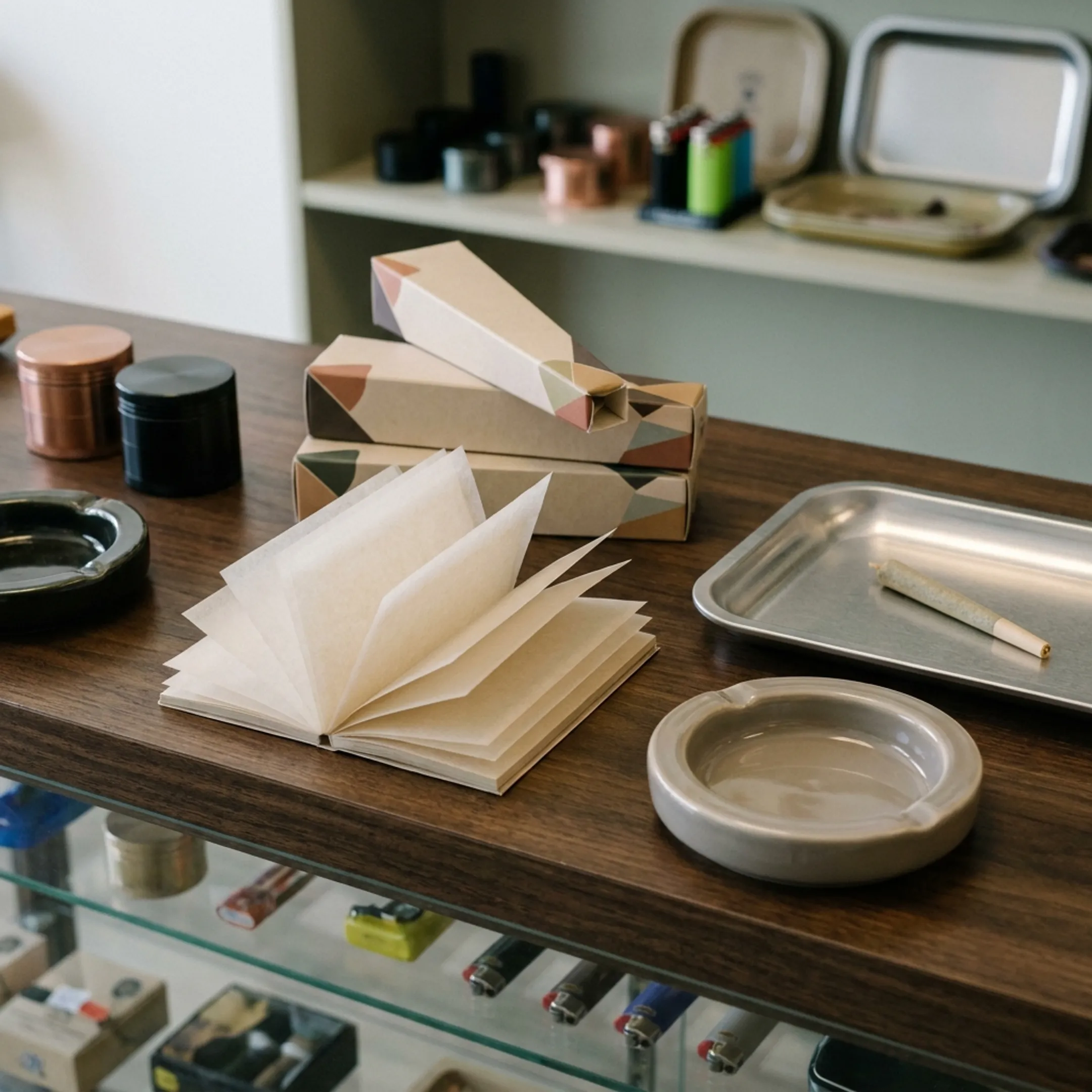 Dispensary rolling supplies display
