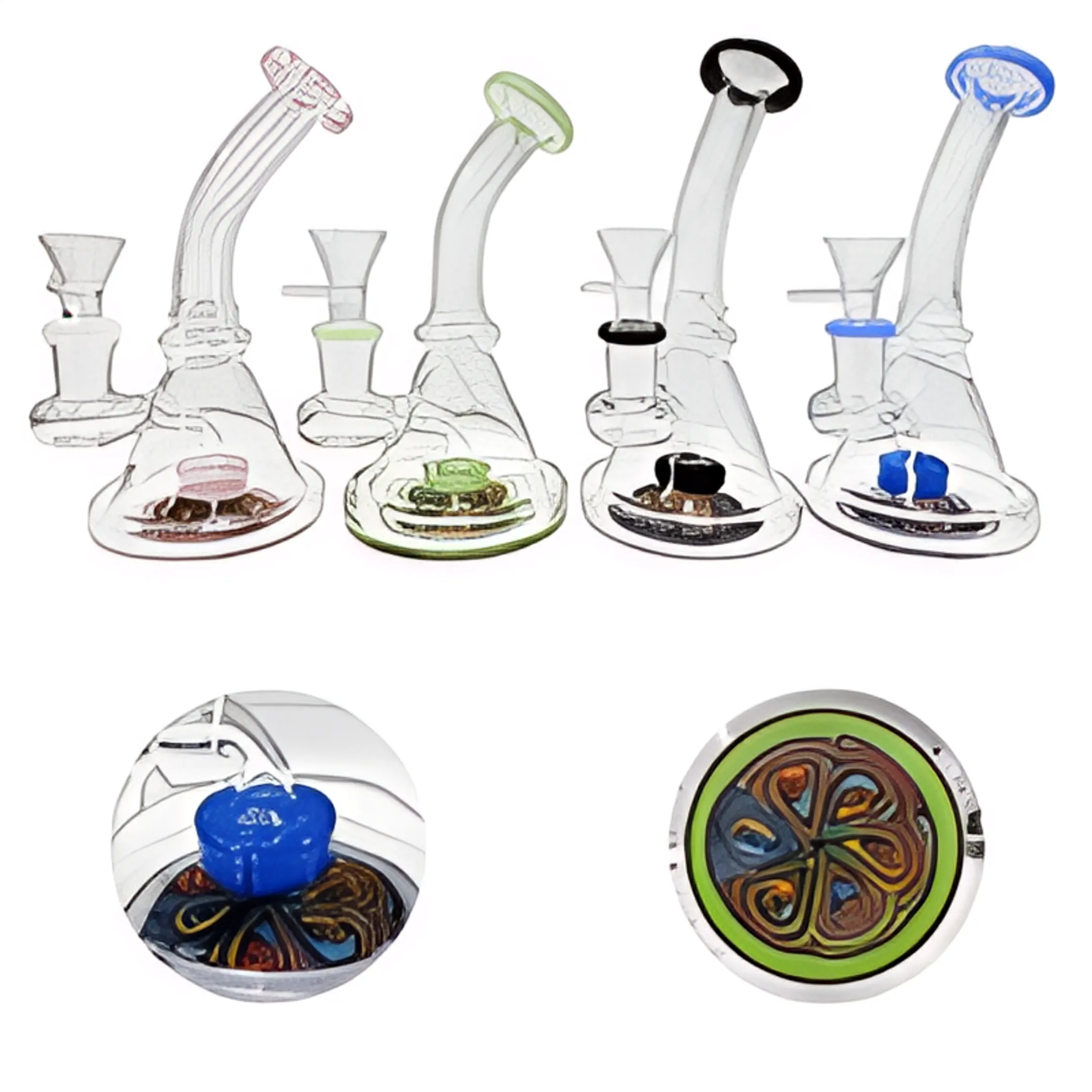 Dispensary display with glass water pipes