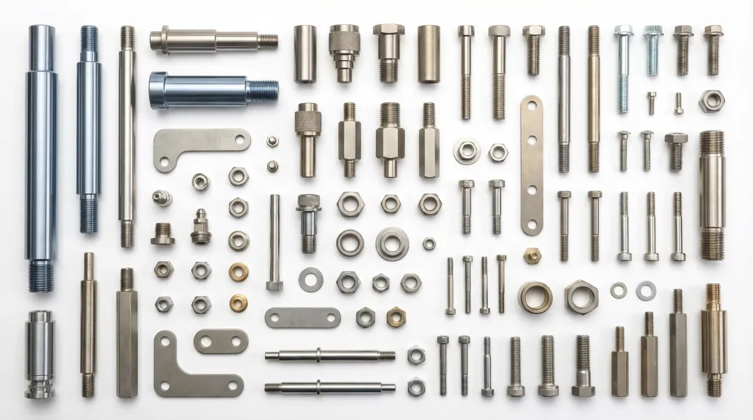 Precision machined metal components including steel aluminum and titanium alloy parts
