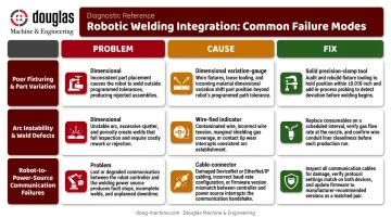 Three common robotic welding integration problems causes and fixes diagnostic chart