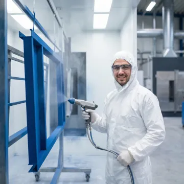 Professional powder coating and paint finishing services for industrial metal parts and fabricated assemblies