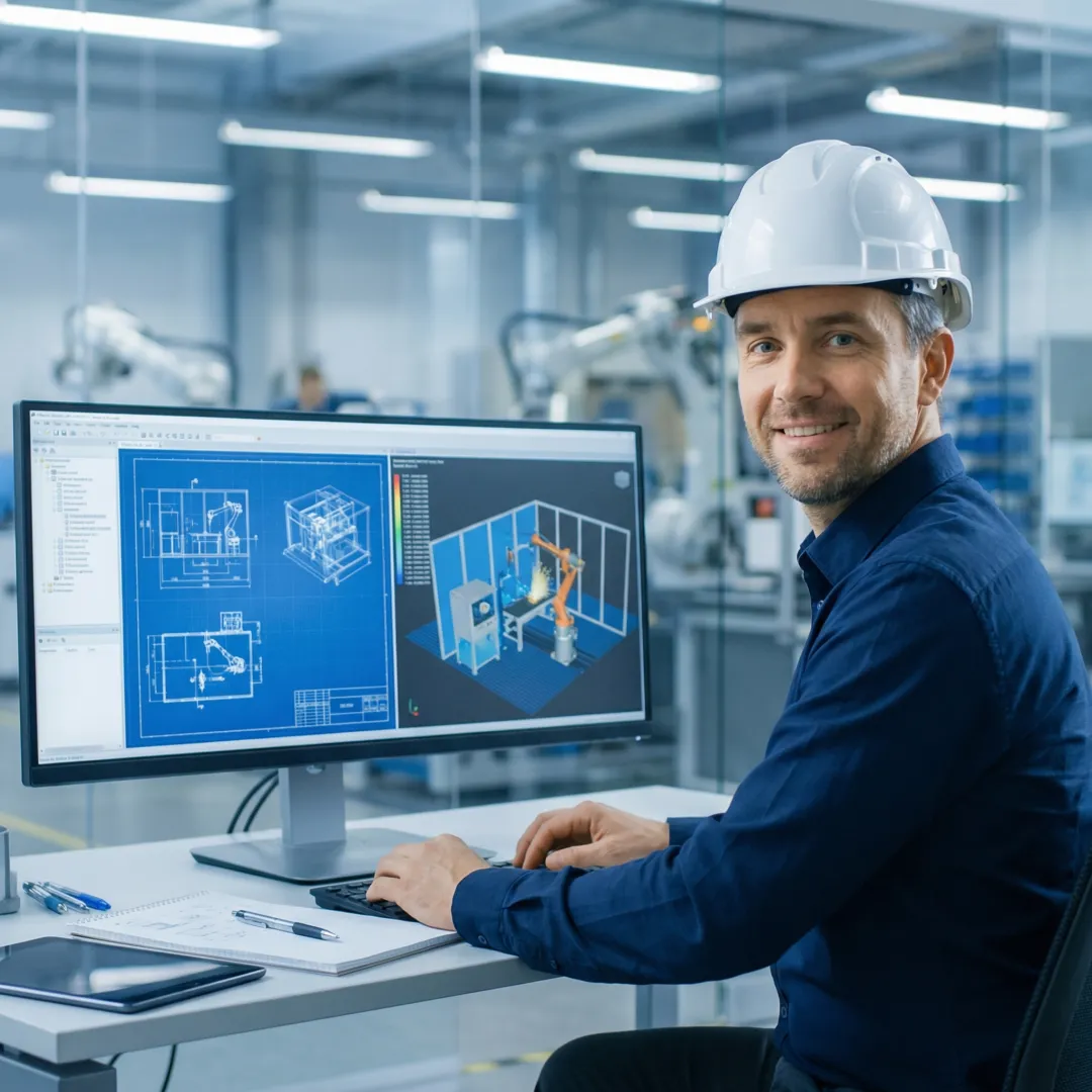 Step-by-step robotic welding process from design engineering to final on-site installation