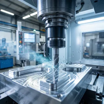 High-precision CNC machining of a defense component at Douglas Machine & Engineering