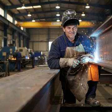 Heavy metal welding and custom fabrication work at an industrial manufacturing facility