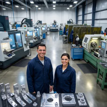 Custom welding and CNC machining services at Douglas Machine & Engineering shop floor