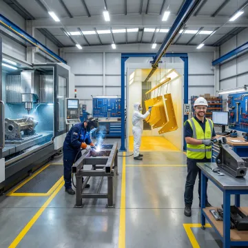 Step-by-step metal fabrication process for agricultural equipment components