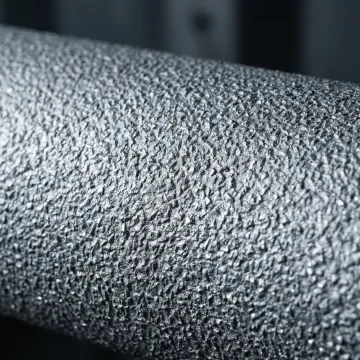 Close-up of a freshly abrasive-blasted metal surface with a clean anchor profile ready for coating