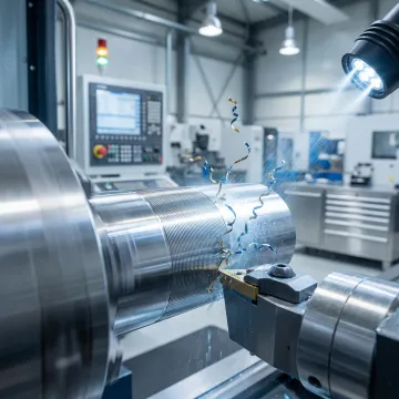 CNC turning machine producing a precision metal component in a Minnesota machine shop