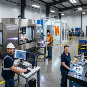 Step-by-step custom metal fabrication process in a professional machine shop