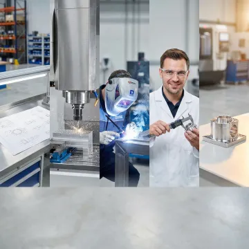 Step-by-step welding and fabrication workflow in a professional industrial machine shop