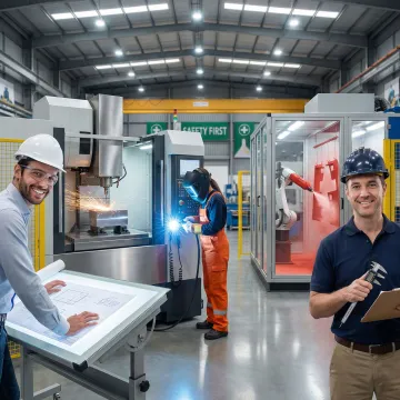 Step-by-step heavy metal fabrication process from design to finished steel assembly in a manufacturing shop