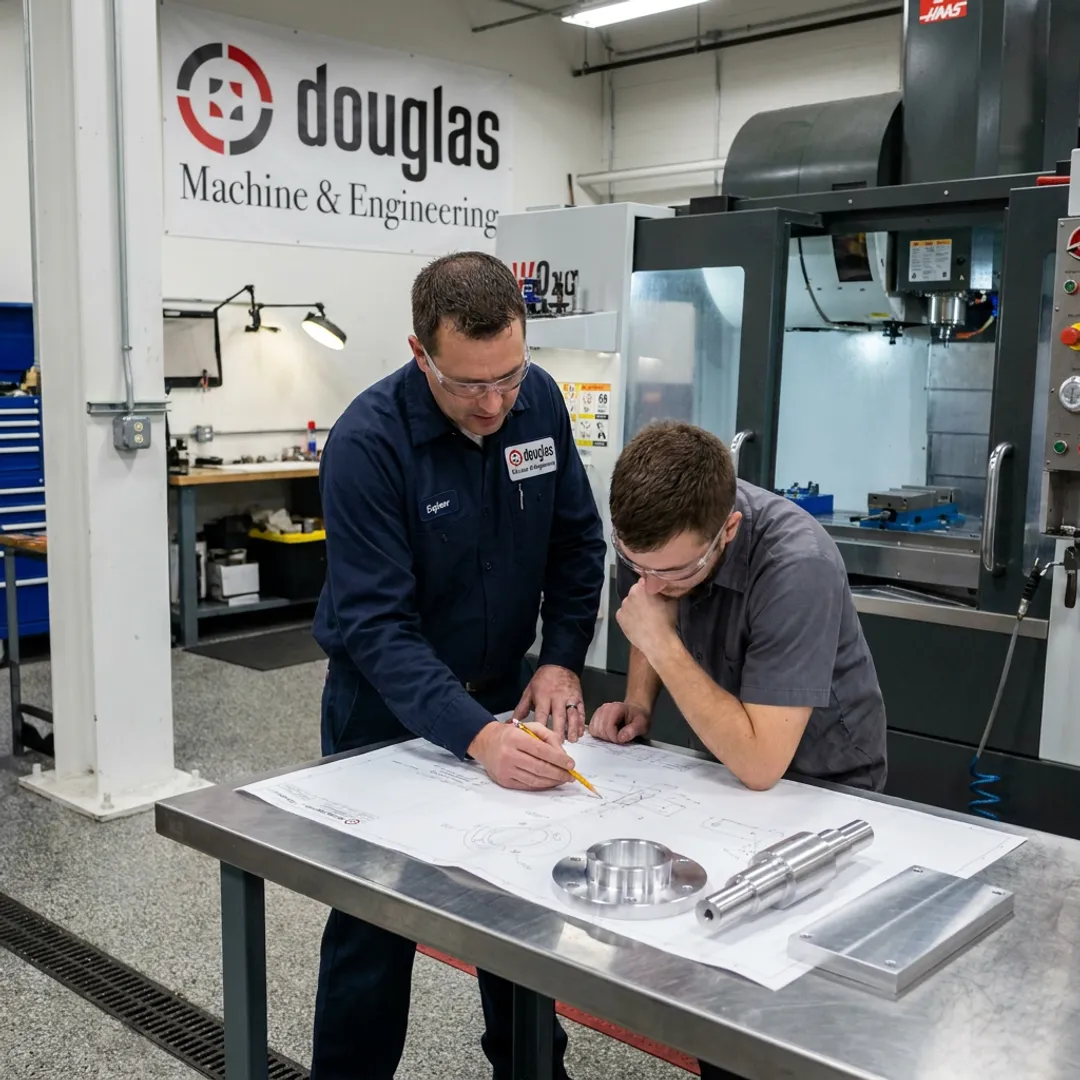 Machinist reviewing CNC production plan