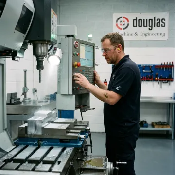 CNC machining in a precision manufacturing shop