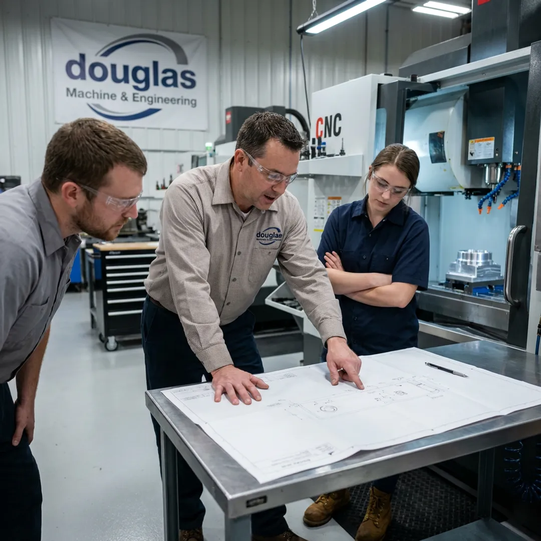 Engineers planning a precision manufacturing workflow