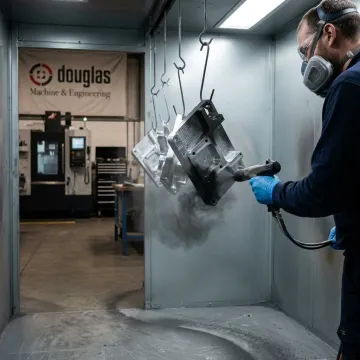 Powder coated industrial metal parts