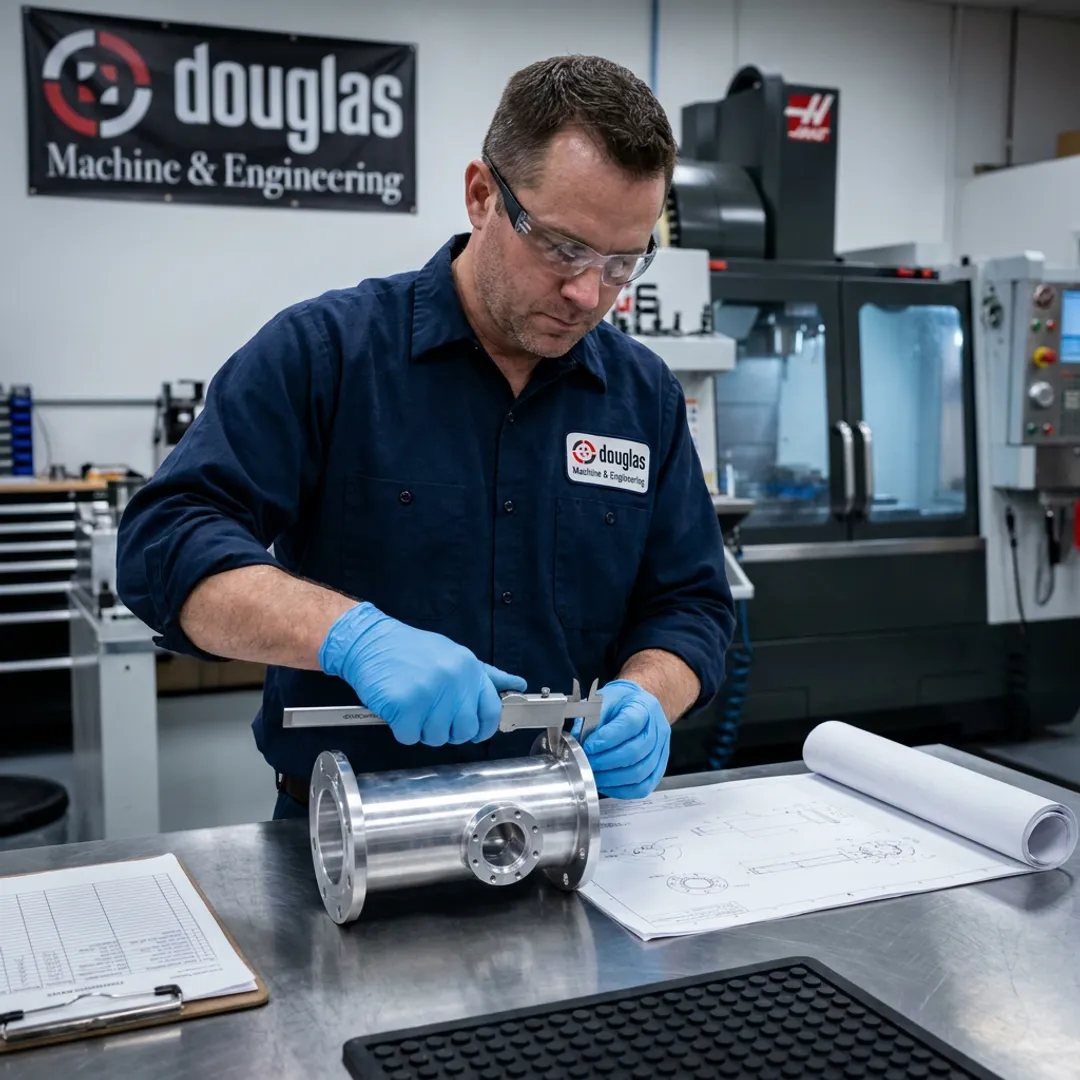 CNC machining process with inspection documentation