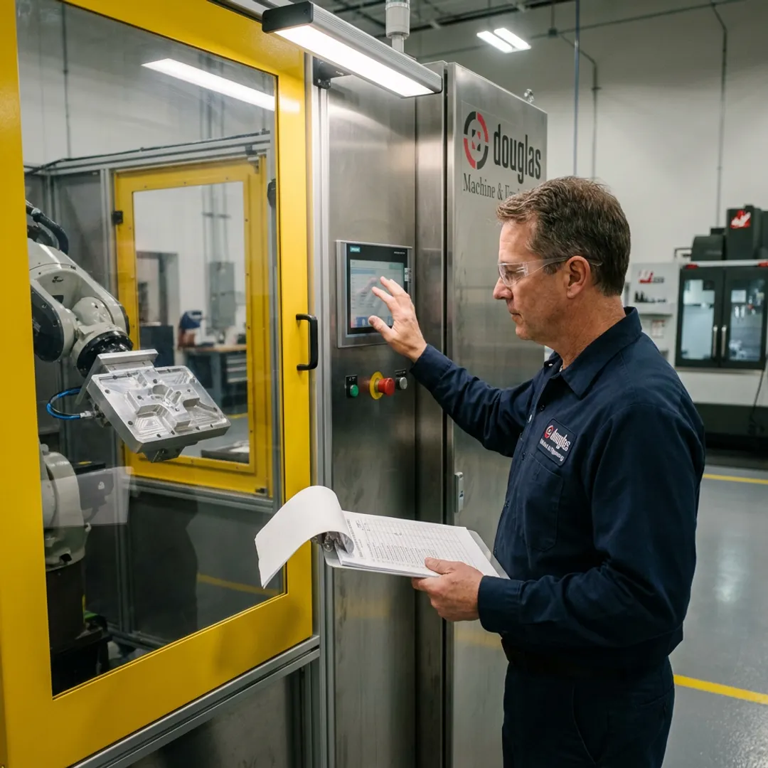 Technician validating an automated production system