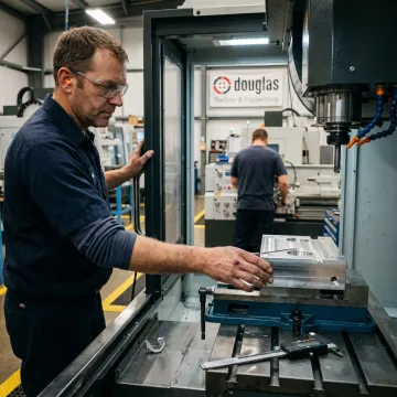 CNC machine shop producing precision metal components