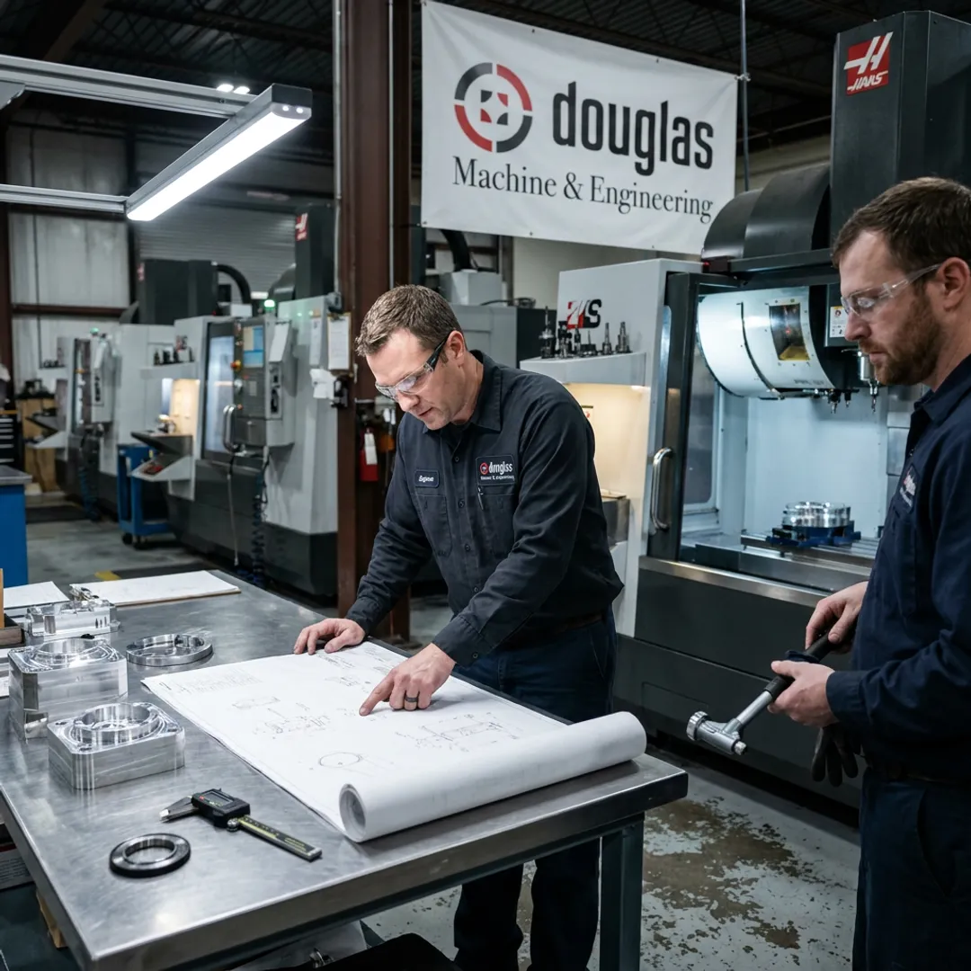 Engineer reviewing CNC manufacturing plans