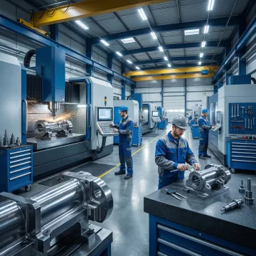 Defense-grade metal fabrication components being precision machined at Douglas Machine & Engineering