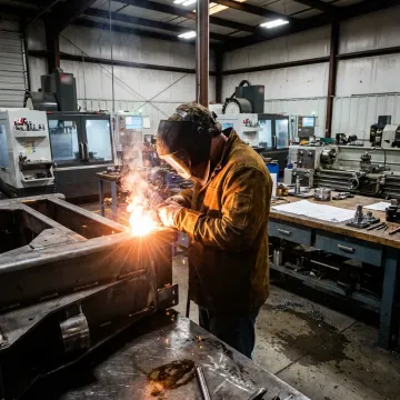 Custom metal fabrication in a CNC machine shop