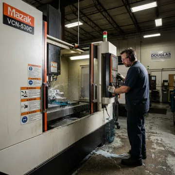 Aerospace CNC machining in a precision manufacturing shop
